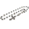 Anglican Prayer Beads with Dark Gray Pearls with Ornate Cross,