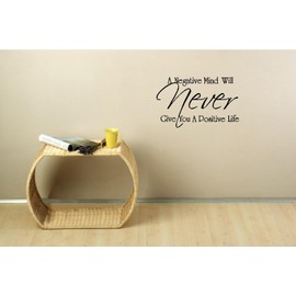 A Negative Mind Will Never give You a Positive Life Vinyl Wall Quotes Decals Sayings Art Lettering