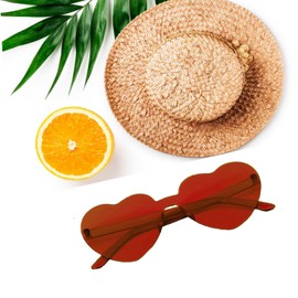 Jxuane 3 Pack Heart Shaped Sunglasses Ladies FashionRimless SunglassesVintage Love Heart Sunglasses for red Eyewear Shopping BeachOutdoor Party