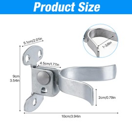 Akamino 4Pcs Gate Fork Latch, 1-3/8" Flat Back Wall Mount Chain Link Gate Latch with Screws or Lag Bolt，Fence Latch Hardware with Padlock Hole for Gate Frames, Wooden Gate Post or Wall
