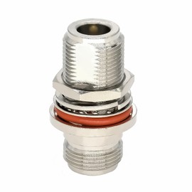 2pcs N Type Bulkhead Nut Connector Coupler Adapter, Type N Female to N Female Coaxial Adapter with Waterproof Ring for Radios, Antennas, Broadcast, LMR