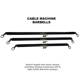 HOG LEGS 48" Slim Grip 1-1/4" Dual Cable Bar, Dual Hook Straight Bar for Cable Machine, Functional Trainer Straight Bar for Presses, Squats & Rows Gym Cable Attachments Extreme!