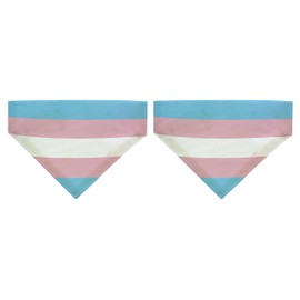 Trans Support Gifts Trans Flag Colors 2-Pack Pet Collar Scarves for Medium to Larger Dogs