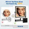 Ruacq Rechargeable Wall Mounted Makeup Mirror with Lights, Double Sided