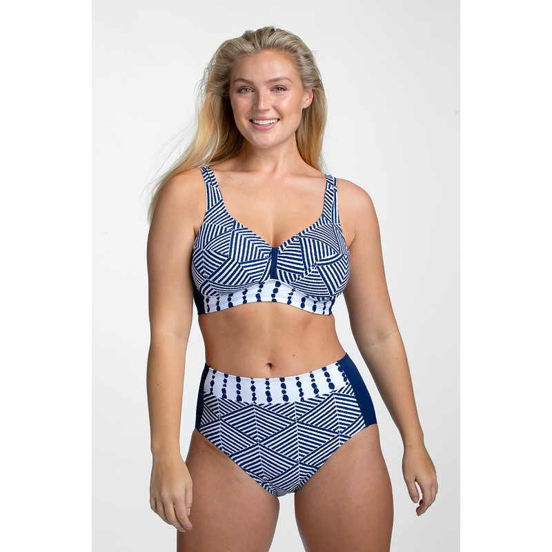 Miss Mary of Sweden Azure Patterned Bikini Bottoms Maximodell, navy