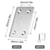 20PACK 2.36x1.49inch Mending Plates,Stainless Steel Flat Plate Bracket, Metal Flat