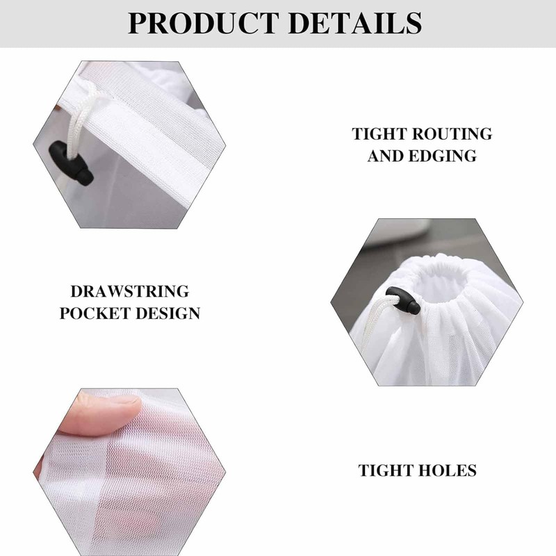 1 Pcs Drawstring Mesh Laundry Bag Durable Fine Mesh Washing