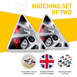2 x Triangle Stickers 10 cm - Red Brake Caliper Alloy Wheel Car Fun Decals for Laptops,Tablets,Luggage,Scrap Booking,Fridges #15850