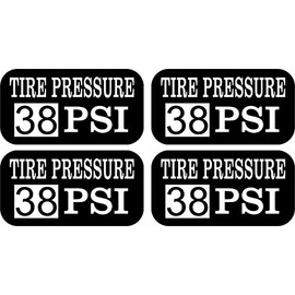 StickerTalk Tire Pressure 38 PSI Vinyl Stickers, 2 inches by 1 inch