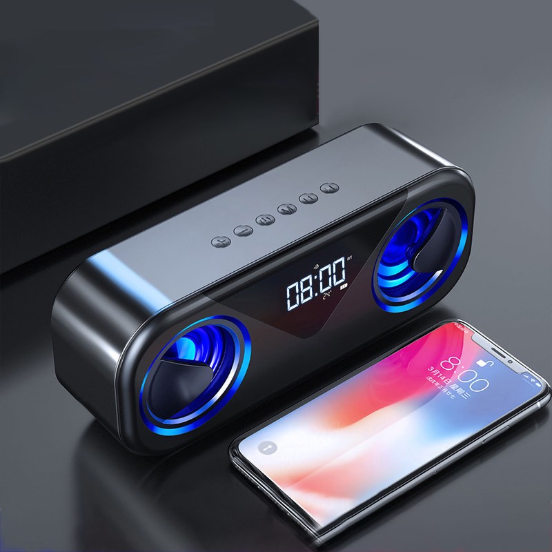H9 Bluetooth Speaker Dual Speaker Temperature Display U Disk Playback