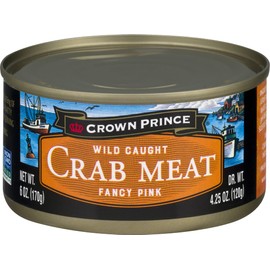 Crown Prince Fancy Pink Crab Meat, 6-Ounce Cans (Pack of 12)