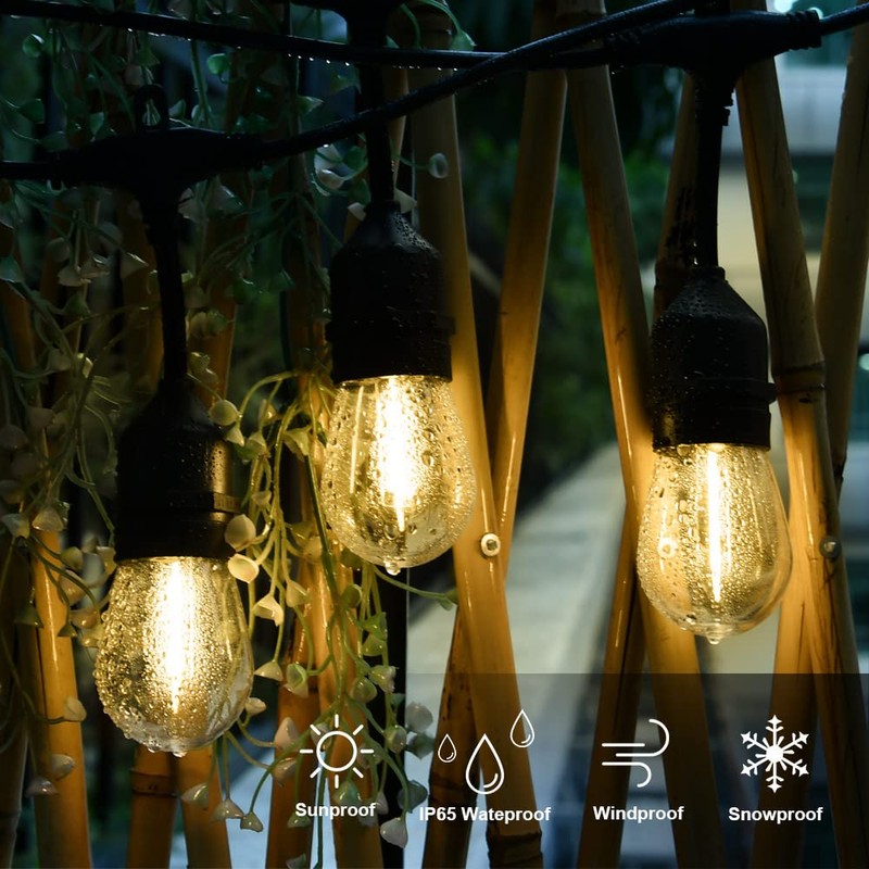 SUFEIMAS Outdoor String Lights LED 150FT with 45 Sockets 48pcs