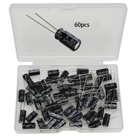 GTIWUNG Pack of 60 16 V 220 uf Electrolyte Polar Capacitors Electronic Component, Electrolytic Capacitors 6.3 x 12 mm, Pluggable Aluminium Electrolytic Capacitors