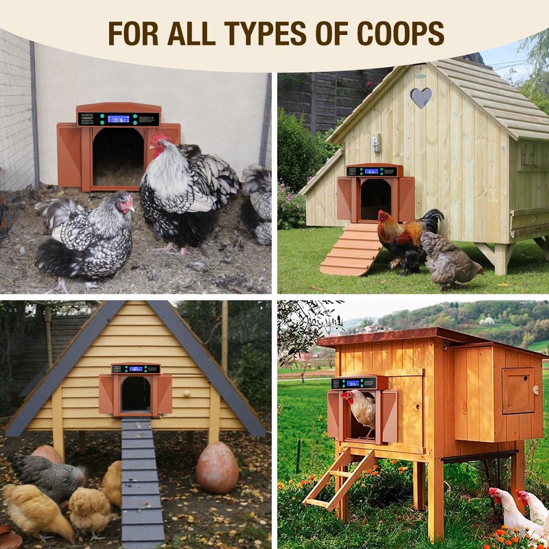 Automatic Chicken Door Easy Program 3 Modes - Manual, Timer