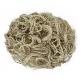Yamel Chignon Hairpiece Curly Bun Scrunchie Extensions Ash Blonde Synthetic Updo Combs in Messy Bun Hair Piece for Women
