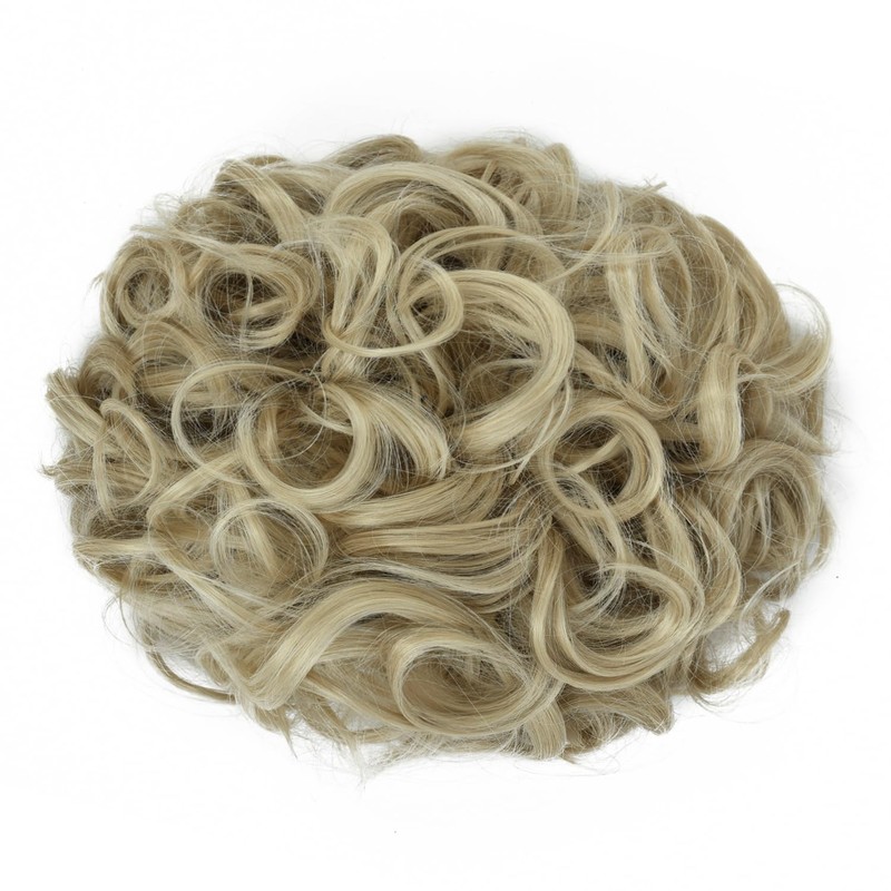 Yamel Chignon Hairpiece Curly Bun Scrunchie Extensions Ash Blonde Synthetic