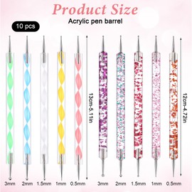 Pack of 10 Dotting Pen, Rhinestone Nail Design, Marbleizing Tool Pen, Nail Arts, Dotting Tools for Nail Art, Embossing Pattern, Dots