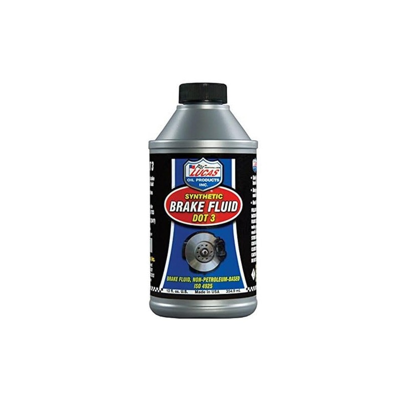 Lucas Oil Brake Fluid, DOT 3, Synthetic, 12 oz Bottle,