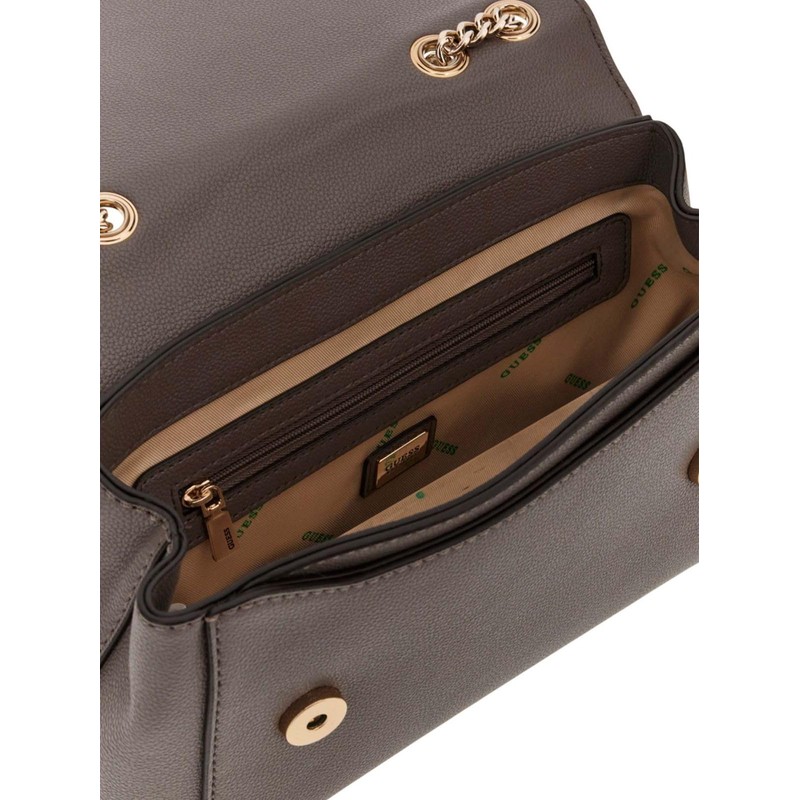 GUESS Eco Ali Convertible Xbody Flap Bag Dark Taupe, Dark