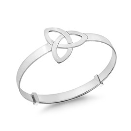 Tuscany Silver Women's Sterling Silver Celtic Knot Extendable Baby Bangle