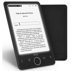 SPC Dickens Light 2 - Electronic Book with Backlit Display and Light with 6 Intensity Levels, Buttons on the Front, One Month Autonomy, Black