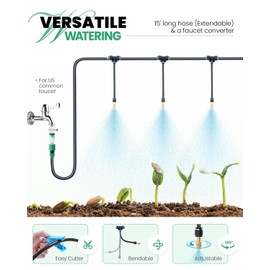 KING BIRD Premium 10x6.6x6.6FT Greenhouse for Outdoors, Large Walk-in Heavy Duty Galvanized Steel Frame, Mesh Door Screen Window Tunnel Hoop Garden Plant Winter Hot House, with Watering Kits, Green