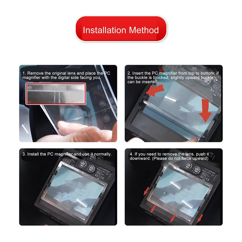 2.00 Dioptre Welding Helmet Magnification Lens, Multifunctional PC Transparent Soldering