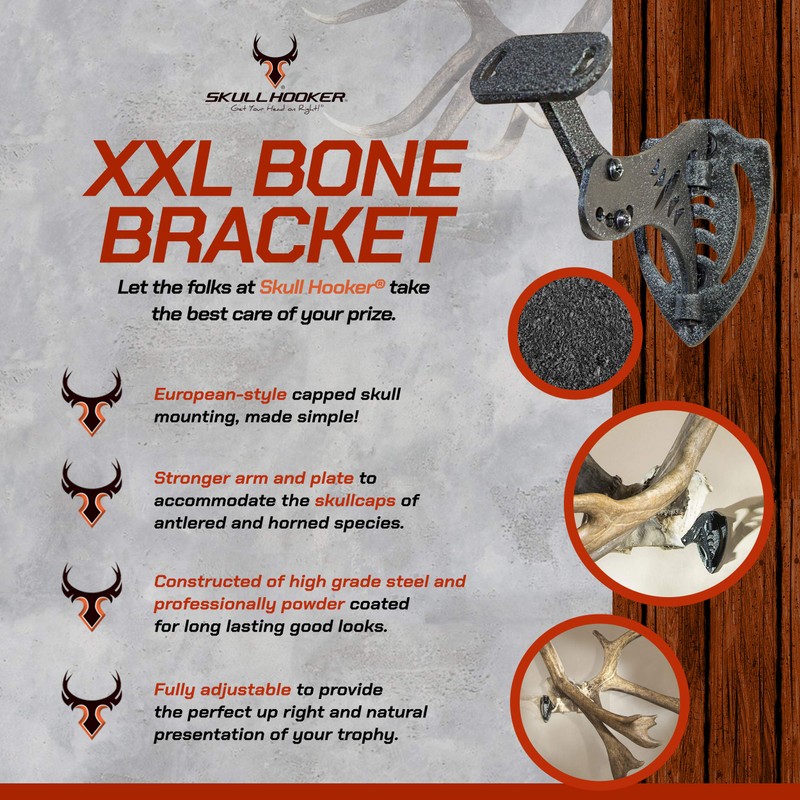 Skull Hooker Powder-Coated Steel XXL Bone Bracket – Designed to