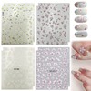 FOSDICK 8 Blatt 3D Nagelsticker Blumen, Geprägte Blume Nail Sticker,