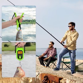 Ankilo Upgraded Fishing Scale, 110lb/50kg Digital Hanging Scale, High-Precision Sensor Fishing Scale with Lip Gripper, LCD Backlit Display, Tape Measure, Fish Weighing Scales for Outdoor Fishing