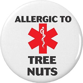 Allergic to TREE NUTS 2.25" Keychain Medical Alert Symbol Allergy Health