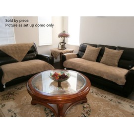 Bonded Micro Suede Customised Quilted Sectional Sofa Throw Pad Furniture Protector Sold by Piece Rather Than Set (Peat, 35x62)