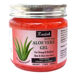 Raslok Aloe Vera Gel Pure Natural Organic Aloe Gel For Moisturizing Face Skin & Hair Care (Hibiscus)