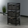 Winsome Leo 3-Tier Wide Storage Shelf with 6 Foldable Woven