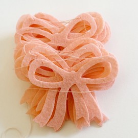 Pink Bow Garland 28 Felt Bow Birthday Decorations Pre-Strung 8 Foot Light Pink Banner for Pretty Coquette Decor, Bachelorette, Baby Shower, Easter Party, Coquette Birthday Decorations and Home Decor