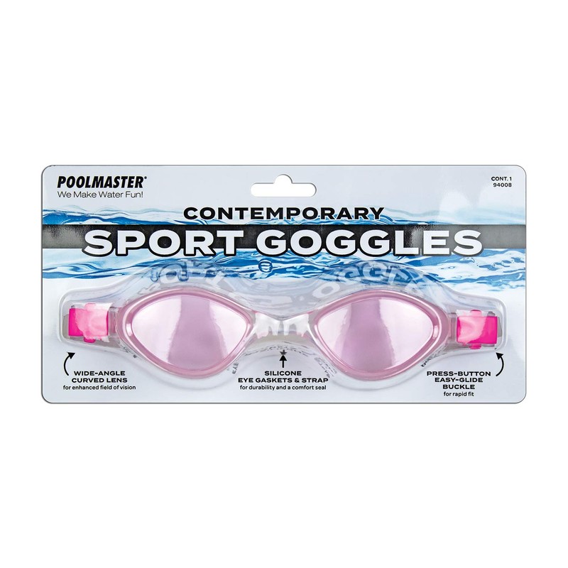 Poolmaster Contemporary Sport Swim Goggles With Tinted Lenses, Pink