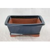 8" Rectangular Dark Blue Bonsai Pot, Cactus & Succulent Planter
