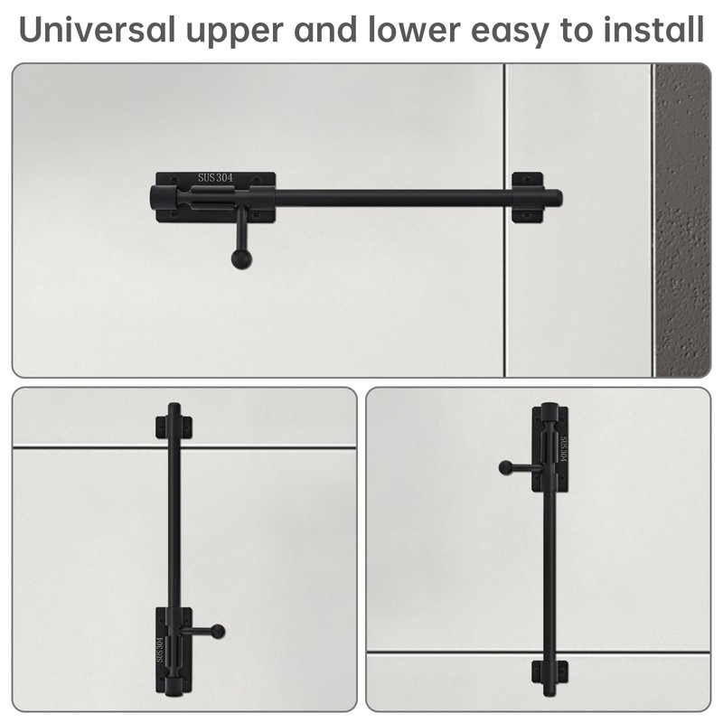 HOJLKLD Slide Bolt Gate Latch, 2 Pack 10 Inch 304