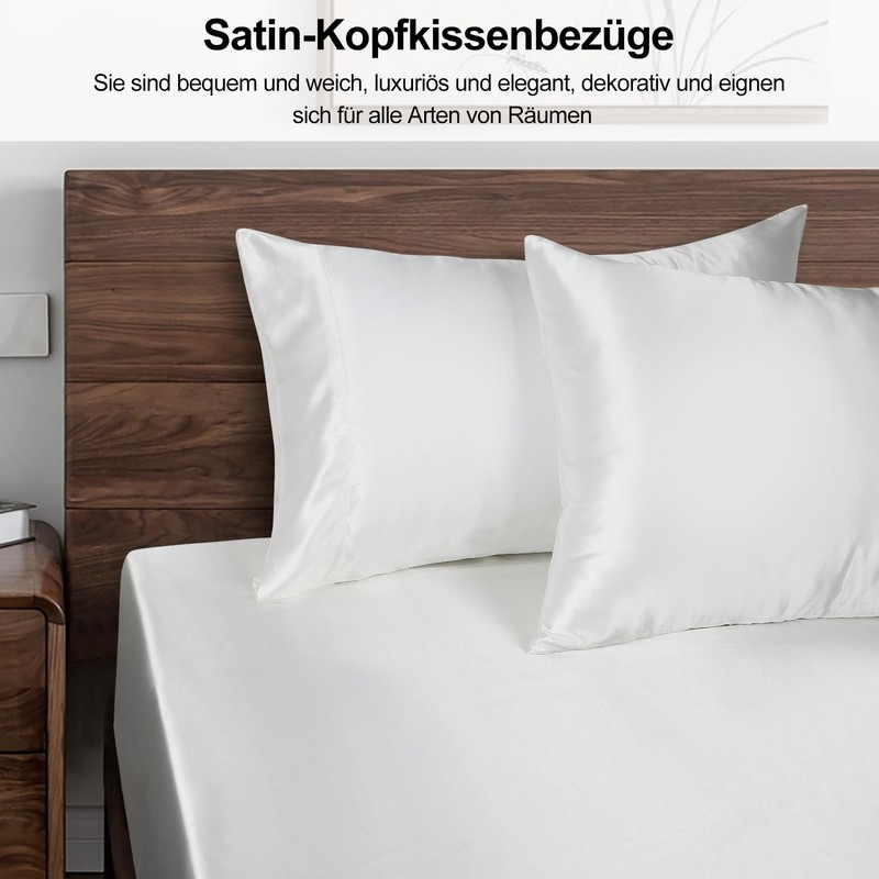 Lirex Satin Cushion Cover, Pack of 2, Soft Solid Colour