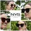 NYS Collection Polarized Sunglasses Classic Flat Top Oversized Square for