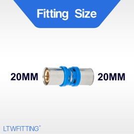 LTWFITTING Press Fitting Coupling 20 mm for Pipe Multilayer Composite Pipe with Sealing Rings O-Ring (Pack of 5)