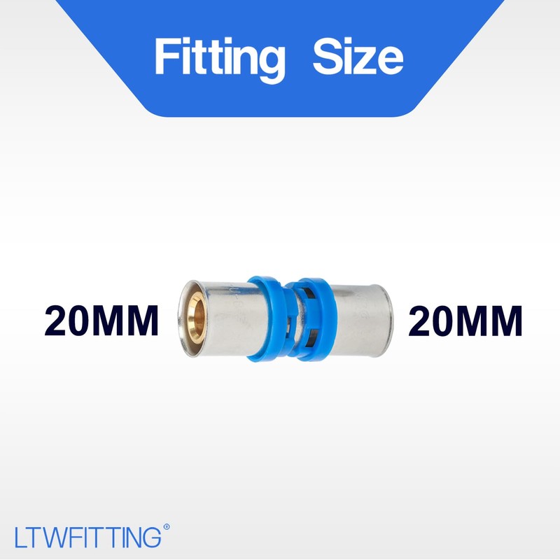 LTWFITTING Press Fitting Coupling 20 mm for Pipe Multilayer Composite