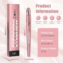 2024 New Magic Eyebrow Pen, with 4 Micro Fork Tip Eyebrow, Long lasting Smudgeproof Brow Pen, Waterproof Microblading and Sweat Proof Eyebrow Pen, for Makeup Beginners Fine Sketch Brow (Dark Brown)