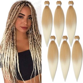 ShowJarlly Easy Braid Pre-Stretched Braiding Hair, 30 Inches, 6 Packs/Lot Yaki Texture, Synthetic Hair Extensions, Pre-Stretched Braiding Hair, Professional Soft Synthetic Fibre Braids, Hair #