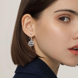 Dragon Earrings,925 Sterling Silver Paper-cut Style Dragon Dangle Earrings Chinese Loong Jewelry Vintage Mystery Eastern Jewelry Earrings Gifts for Women Birthday Hallowmas