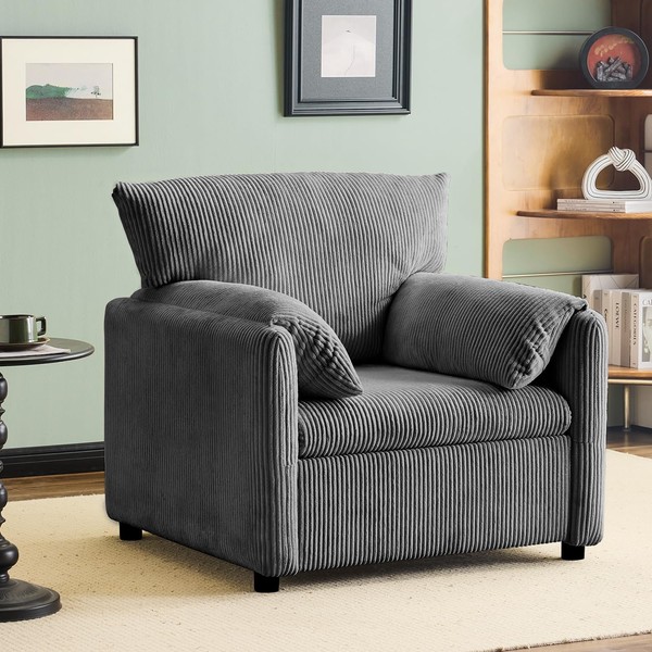 YEEFY Corduroy Single Sofa Chair Modern Upholstered Accent Chair for