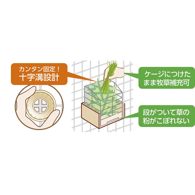 GEX GEX Rabbit Grass Box Fixed Grass Container, White Grass