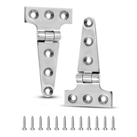 HZSIFU 4" x 2" Boat Strap T Hinge Stainless Steel 316 Boat Door Flush Triangle Hinges, Heavy Duty Marine Dock Strap Hinges W/Fasteners for Ship Kayak Yacht