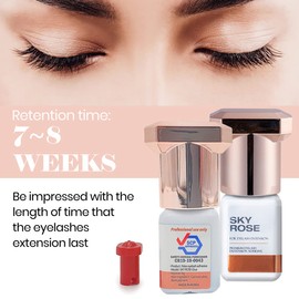 Sky Rose Glue Extremely Strong Eyelash Extension 5ml 2023 - Skillful and Fast Hand Professional Eyelash Extension Adhesive - 0.5s Fast Drying / 6-8 Weeks Long Retention time TUBeauty