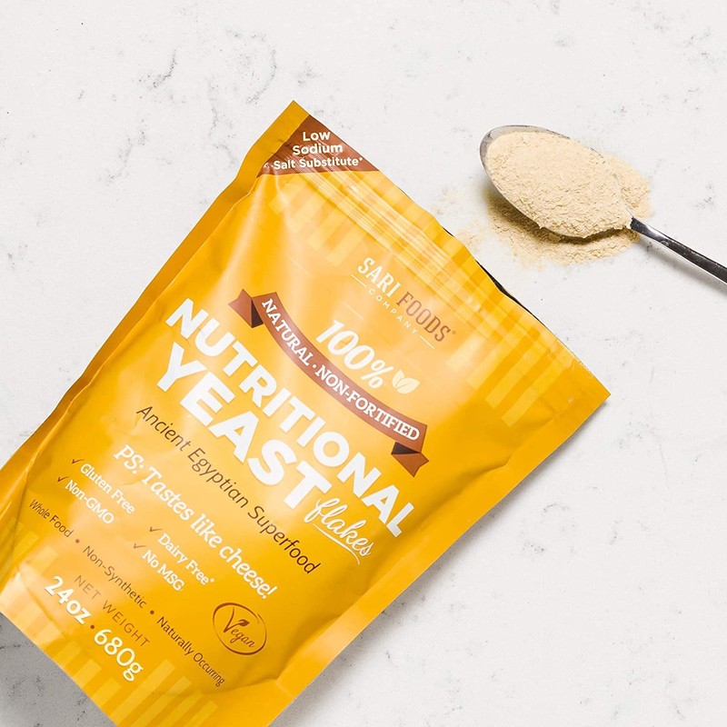 Non Fortified Nutritional Yeast Flakes, Whole Foods Based Protein Powder,